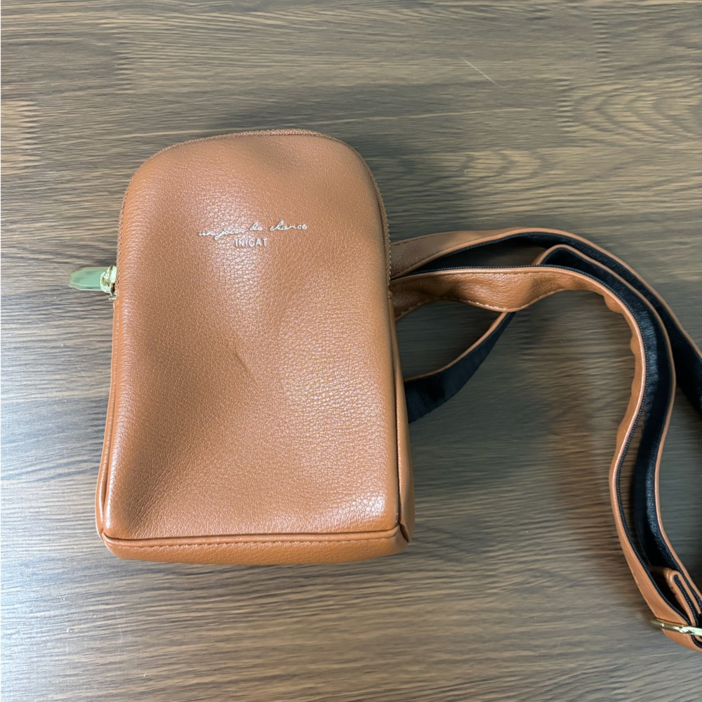 INICAT Small Brown Leather Crossbody‎ Sling Bag